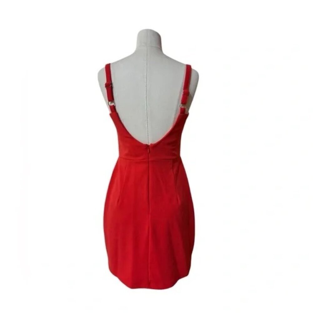Runaway Womens Solace Mini Dress In Fire Red With Cut Out Size 6 US - Picture 4 of 8
